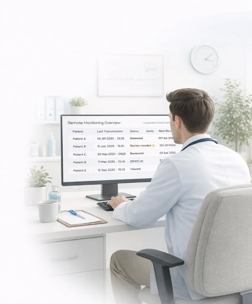 Doktor bilgisayar başında